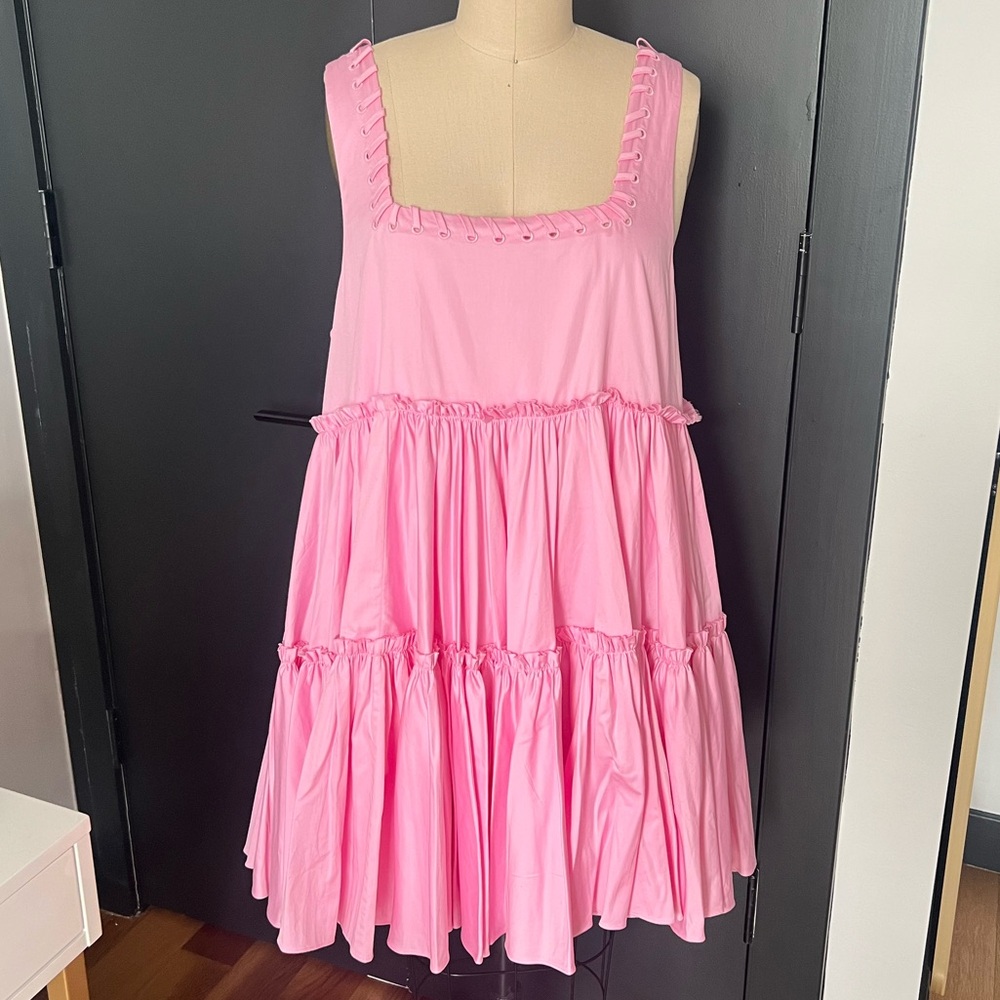 AJE Pink Tiered Dress